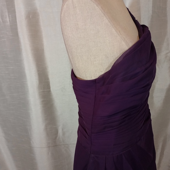 Da Vinci TAG Long Formal Dress, One Shoulder, Ruched, Purple, Long , 16 - Picture 7 of 13